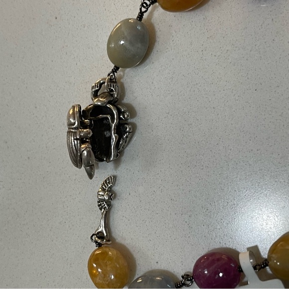 One of a kind oval Natural Sapphire oval bead necklace 36” in length. - Picture 6 of 11